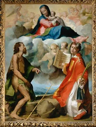 La Vierge glorieuse entre Saint Jean-Baptiste et Saint Etienne - La Virgen gloriosa entre San Juan Bautista y San Esteban ...