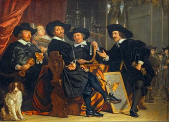 Los jefes de la cofradía de ballesteros de san Sebastián, pertenecientes a la Guardia Cívica de Ámsterdam ...