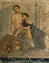 Escena mística. Pintura mural ...