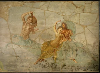Neptuno y Anfítrite, cabalgando sobre la cola de un tritón