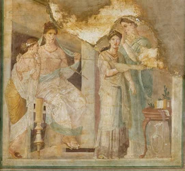 Damas pompeyanas con su peluquera esclava