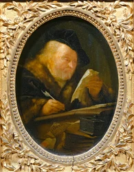 Viejo escribiendo ...