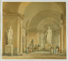 Vista de la sala Melpómene del Museo del Louvre ...