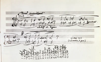 Detalle de partitura de Sports y entretenimiento por Erik Satie