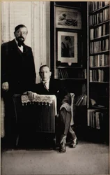 Retrato de Igor Stravinsky y Claude Debussy en la época de los Ballets de Diáguilev «Jeux» y «La consagración de la primavera», París, 1912-13