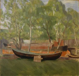 barco en tierra
