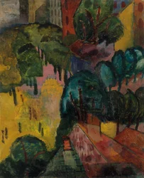 Paisaje urbano parisino, c.1906-09 (óleo sobre cartón)