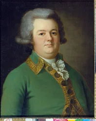 Retrato de Vasily Ivanovich Likhachev (?). Pintura de Ermolay Dementyevich Kamezhenkov (1760-1818), papel sobre papel