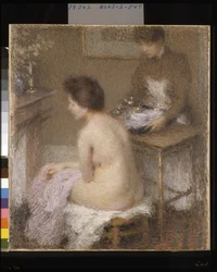 Después del baño (óleo sobre lienzo)