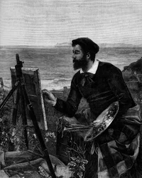 Retrato del pintor Ulysse Boutin (1838-1883). Grabado después de la pintura de Ernest Duez (1843-1896). En 