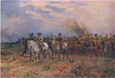 Cromwell en Marston Moor, de Cassells Historia del Pueblo Británico publicada por la Waverley Book Company Limited, c.1940