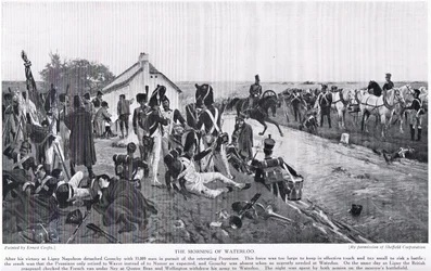 La mañana de Waterloo, ilustración de «La historia de la nación de Hutchinson»