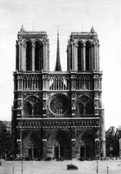 Vista frontal de Notre Dame, París, 1931