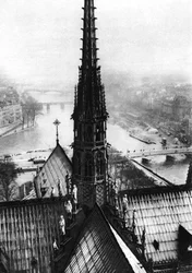 La aguja de Notre Dame vista desde las torres, París