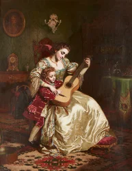 El primer paso del romance (óleo sobre lienzo)