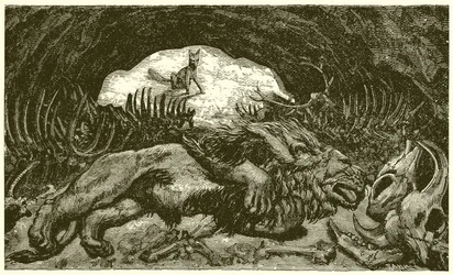 El zorro y el león enfermo