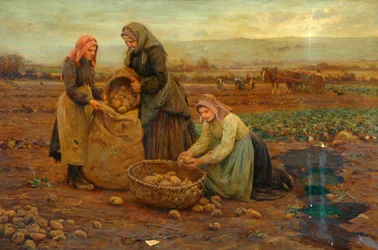 Los recolectores de patatas (óleo sobre lienzo)