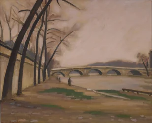 Orillas del Sena en París, c.1920-30 (óleo sobre lienzo)