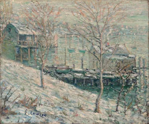 Escena de invierno del río Harlem