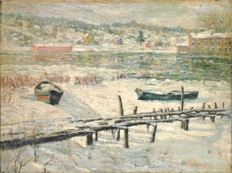 Harlem River in Winter, c.1907 (óleo sobre lienzo)