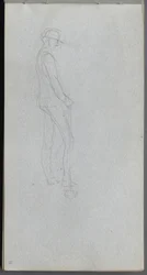 Cuaderno de bocetos, página 11: Figura de perfil