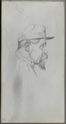 Sketchbook, page 13: Bust of a Man in Profile