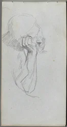 Cuaderno de bocetos, página 16: Figura melancólica