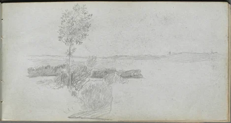 Cuaderno de bocetos, página 28: Estudio de paisaje