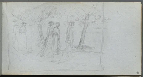Sketchbook, page 41: Figures in a Landscape