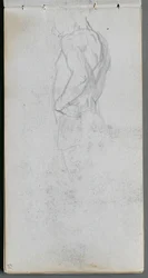 Cuaderno de bocetos, página 51: Estudio de figura