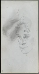 Cuaderno de bocetos, página 81: Estudio de caras