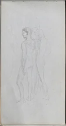 Cuaderno de bocetos, página 92: Dos desnudos