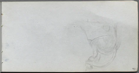 Cuaderno de bocetos, página 93: Estudio de una silla de montar