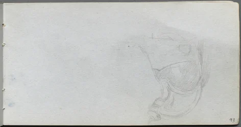 Cuaderno de bocetos, página 93: Estudio de una silla de montar