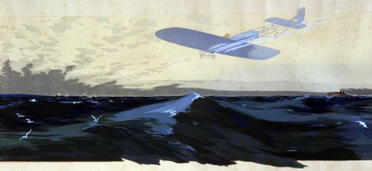 Louis Bleriot: Primera travesía aérea del Canal de la Mancha, c.1920 (ilustración)