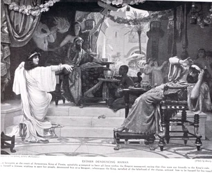 Ester denunciando a Amán, ilustración de 