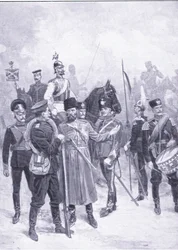 Tipos de soldados rusos, ilustración de la Historia de la Guerra Ruso-Japonesa de Cassell Vol 1, c.1900