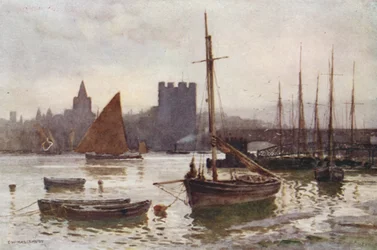 Rochester desde Strood (litografía en color)