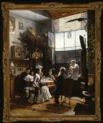 E.Hirschler-Kunwald, en el estudio / Pintura, 1888