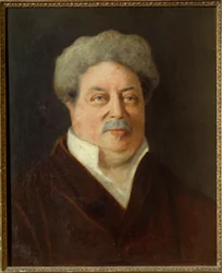 Retrato de Alexandre Dumas Pere (1802-1870) Pintura de Ernestine Philippain (siglo XIX) 1860 Villers Cotterets. Museo Alexandre Dumas
