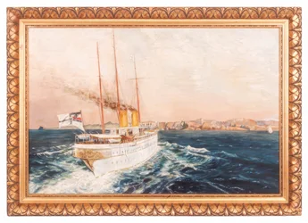 El yate imperial SMS Hohenzollern frente a la costa de Noruega.