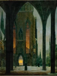 Catedral en invierno ... (óleo sobre lienzo)
