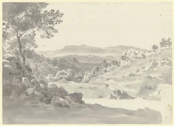 Vista de Olevano con los montes Volscos