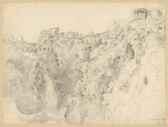 Vista de Tívoli con el templo de la Sibila