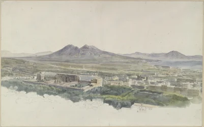 Vista sobre Nápoles con Pompeya hacia el Vesubio