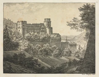 Seis vistas del castillo de Heidelberg: hacia el noreste