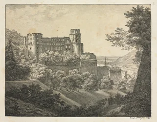 Seis vistas del Castillo de Heidelberg: Hacia el noreste, 1820