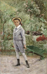 Niño con una carretilla, 1880