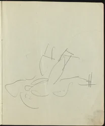 Bailarines y artistas, página de un cuaderno de bocetos, c. 1911