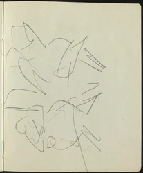 Bailarines y artistas Página de un cuaderno de bocetos, c. 1911